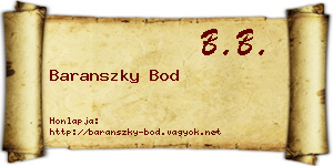 Baranszky Bod névjegykártya